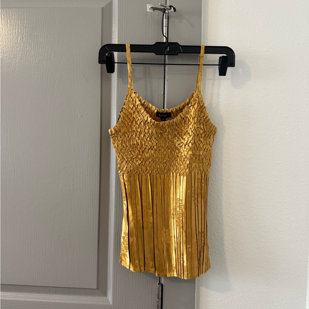 Vintage Y2K Gold Pleated Camisole